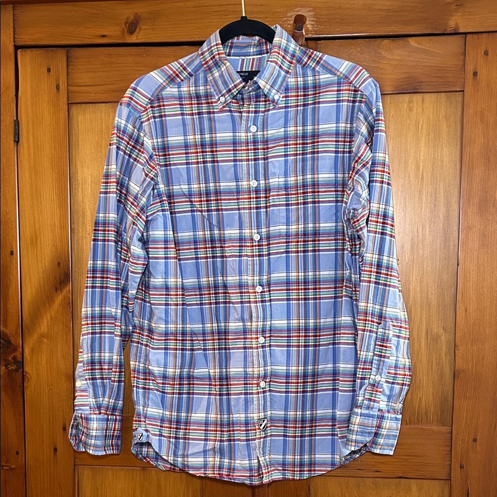 Cremieux Classics Multicolor Plaid Button Down Shirt, size small, 100% cotton